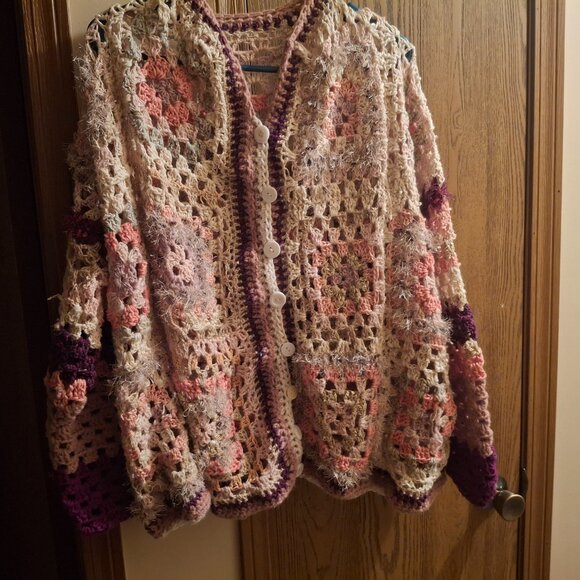 Granny Square Cardigan, size 3X - Picture 2 of 4